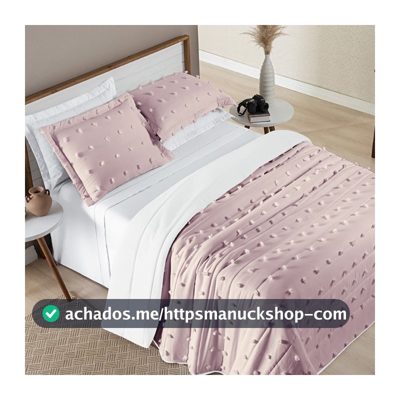 Cobre Leito Solteiro Casal Queen King 300 Fios Dupla Face Pompom Minimalista