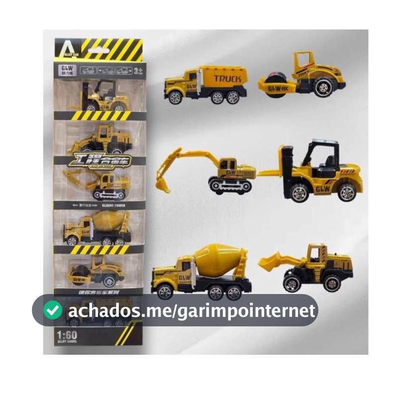 Brinquedo Infantil Kit Carrinhos Miniaturas Metal Polícia Bombeiros Construção Escala 1:60