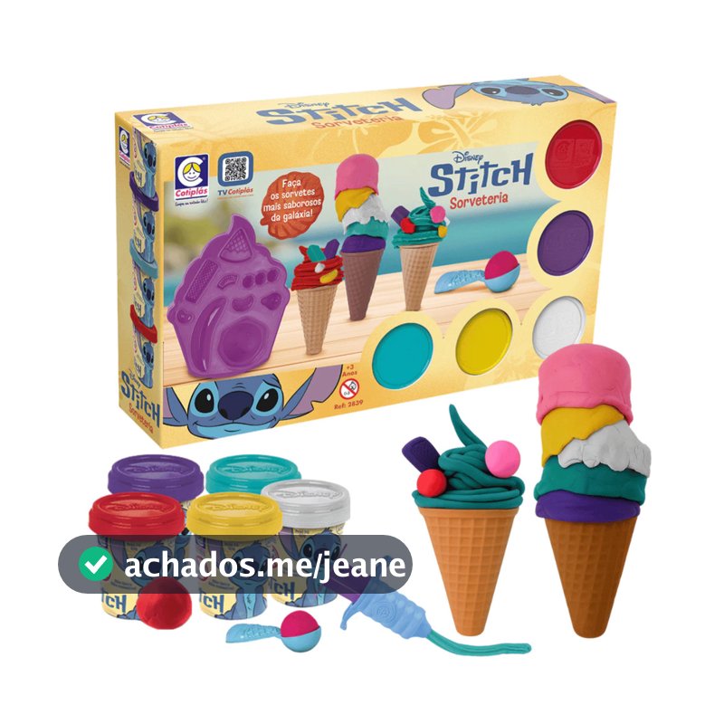 Brinquedo Kit Massinha de Modelar Brincadeiras  do Stitch e Sorveteria