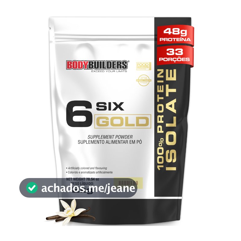 Whey Protein Isolado Six Gold 2kg 100% Protein Isolate - Bodybuilders