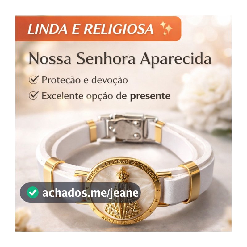 Bracelete Pulseira Feminina Religiosa Católica Nossa Senhora Aparecida