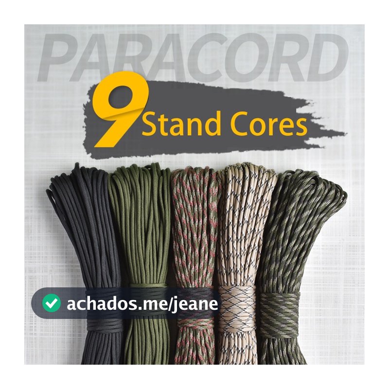 31M 100Feet Eua 550 Paracord Pára Cordão 4mm 9 Strand Cores Parachute Corda Varal De Acampamento Ao Ar Livre Climb
