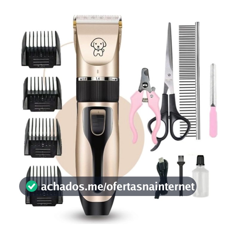 Kit Máquina Para Tosar Pet + Tesoura + Pente + Lixa Máquina Profissional Para Cachorro & Gato