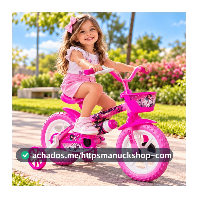 Bicicleta Infantil Aro 12 Rodinhas Cestinha e Rodinha Segura Resistente para Crianças