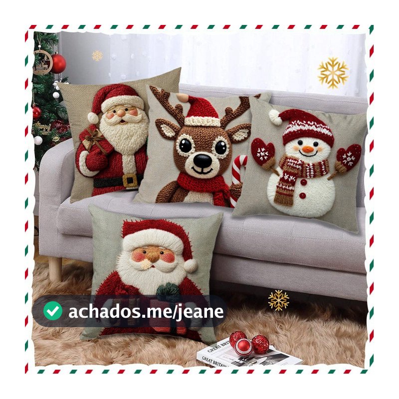 Capa De Almofada De Natal 45x45cm Decoração Festiva Para Sala De Estar Sofá Férias Caso