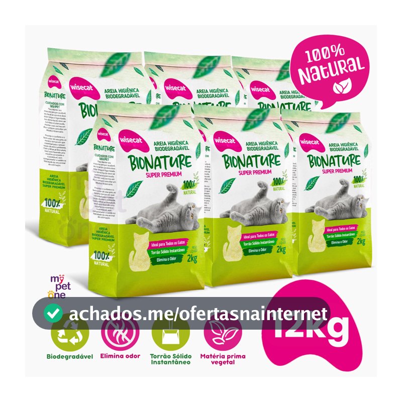 Kit 6 Areia Bionature Grossa Verde - 2Kg