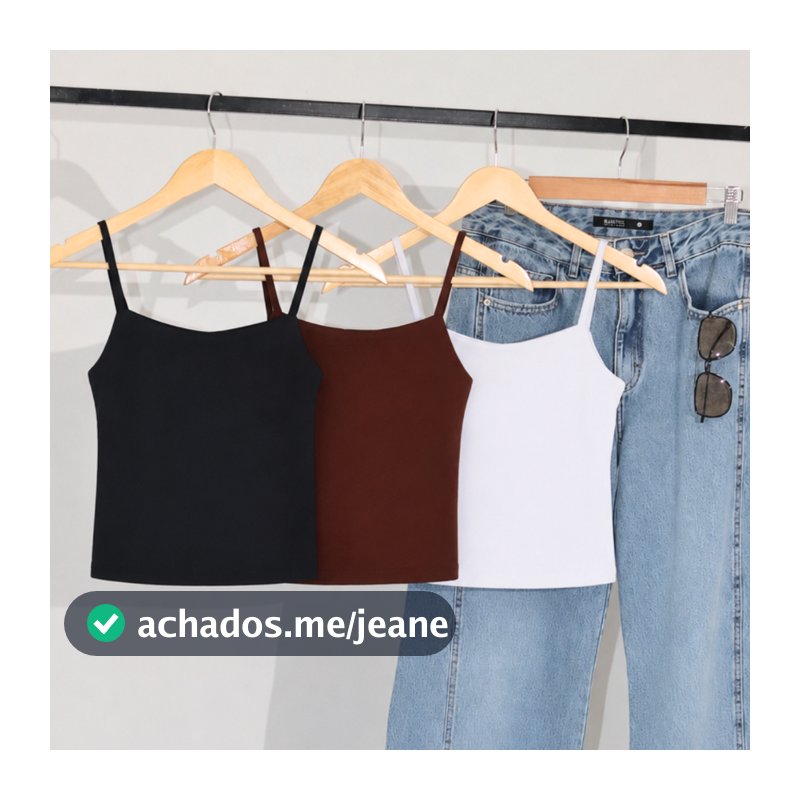 Kit 3 Cropped Feminino Regata Alcinha Suplex Premium Forro Duplo Sem Transparência Casual Verão