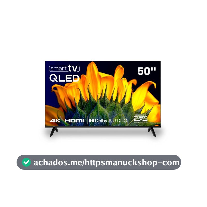 Smart TV HQ QLED 50 Polegadas HQ-QLED50SM 4K Wi-Fi Bluetooth, Dolby Audio, Apps, Netflix, YouTube e Prime Video, 3 HDMI