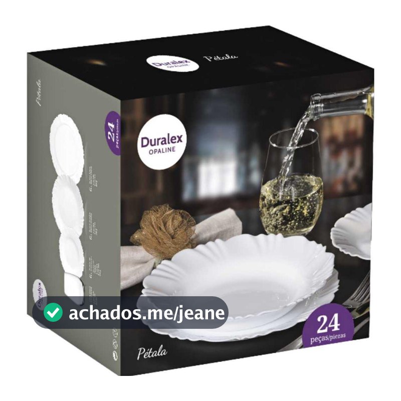 Aparelho de Jantar 24 Peças Duralex Opaline Pétala