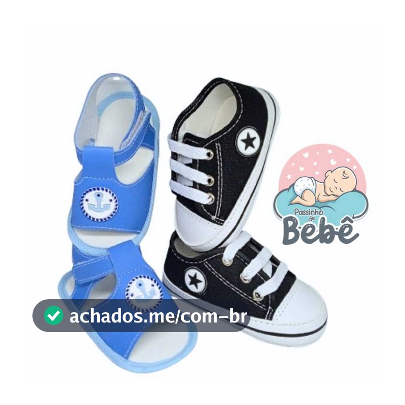 Kit Bebe Recém Nascido Tênis ALL Star e Sandália Menino e Menina  Passinho de Bebê.