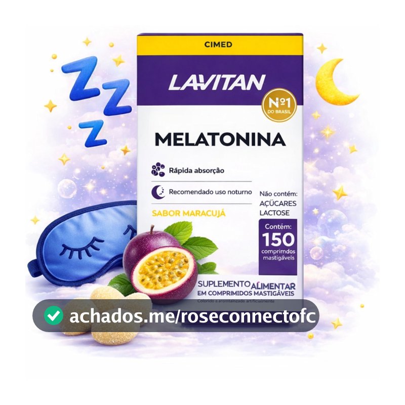 Melatonina Maracujá 150 Comprimidos Mastigáveis Lavitan Suplemento Alimentar