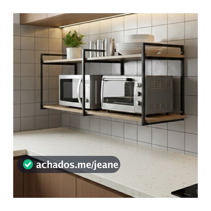 Suporte Multiuso para Microondas Forno Eletrico Air Fryer impressora Prateleira de Parede Nicho