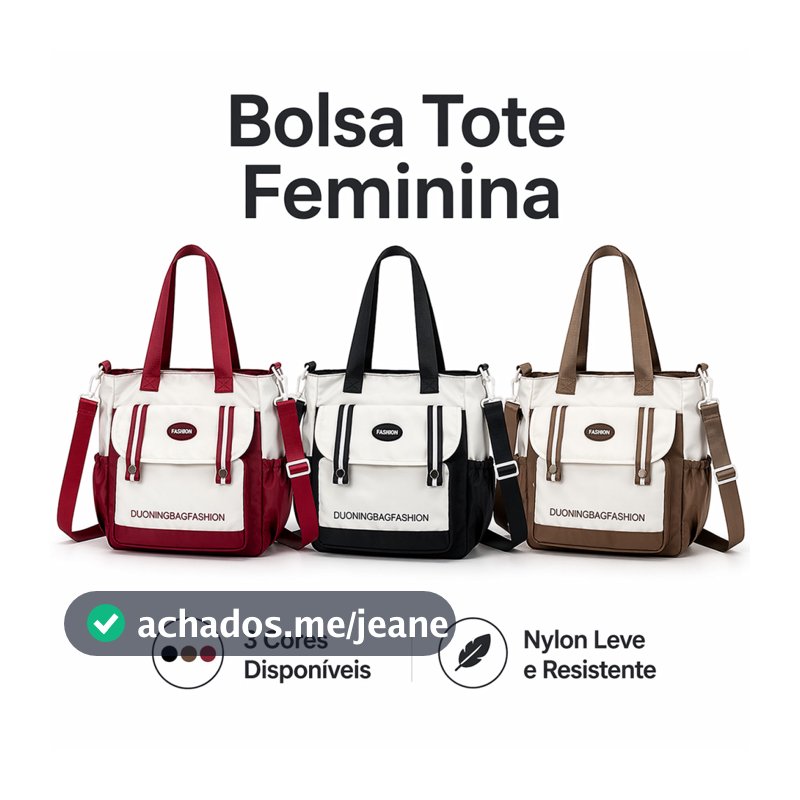 Bolsa feminina transversal nylon impermeável grande capacidade