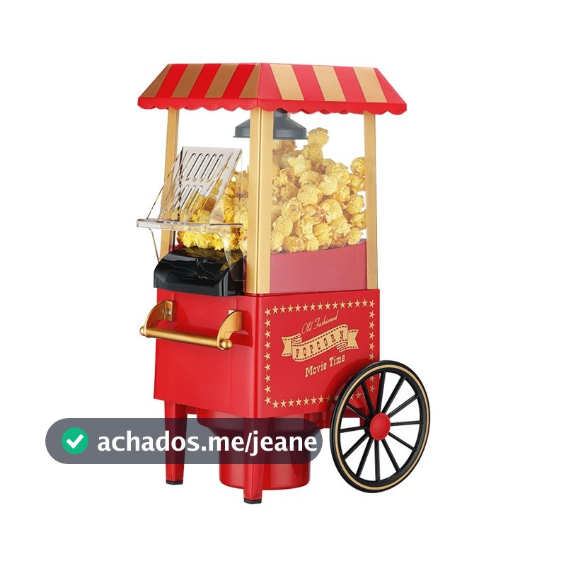 Pipoqueira Elétrica Grande Ar Quente Máquina Fazer Pipoca Sem Óleo Minijoy Festa 110/220V