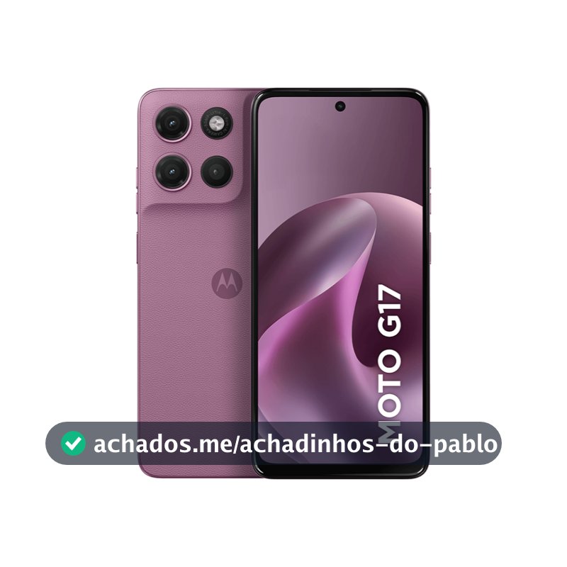 Smartphone Motorola Moto G17 128GB, 4G, 12GB RAM Boost, Tela 6.7 FHD+, Câm. 50MP - Rosa