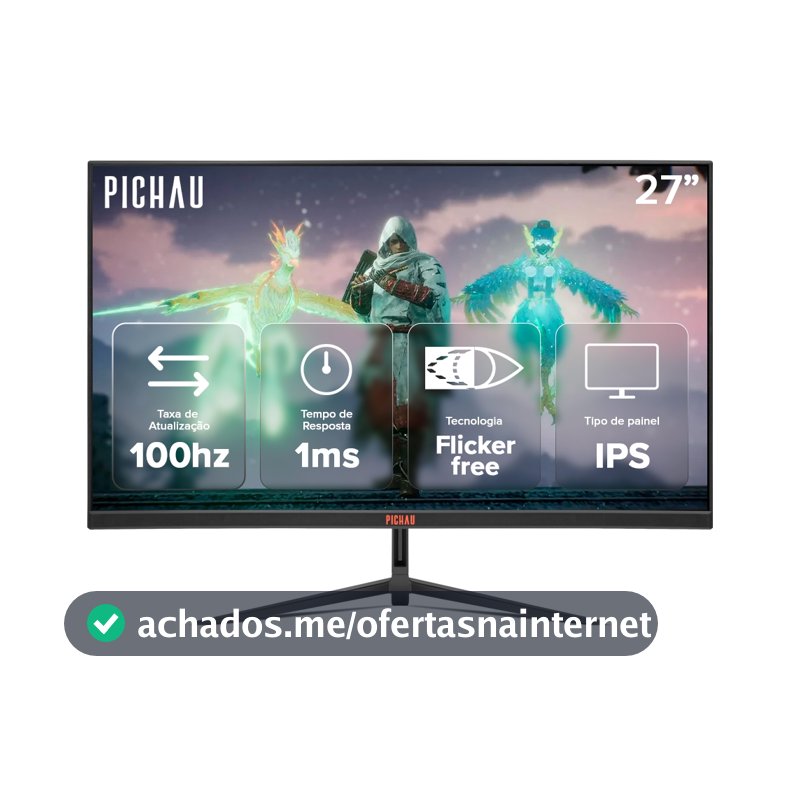 Monitor Gamer Pichau Athen V3S, 27 Pol, IPS, FHD, 1ms, 100Hz, HDMI/VGA, PG-ATH27V3S-BL02