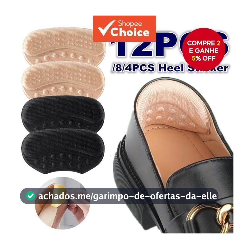 Adesivos Antiderrapantes Para Calcanhar – 4/8/12 Unidades Protetores De Salto Alto Autoadesivos Sapatos Mocassins De Cou