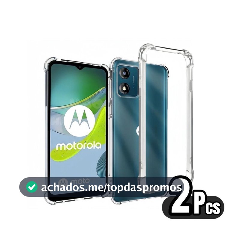 Kit 2 Capa Capinha Transparente Anti Impacto Para Motorola Moto G10 G30 G22 G32 G52 G04 G24 G34 G54 G84 G05 G15 G35 G75