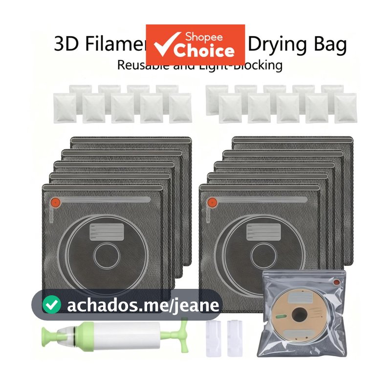 Kit de Armazenamento a Vácuo de Filamento de Impressora 3D com Bloqueio de Luz Reutilizável, Bolsa de Secagem com