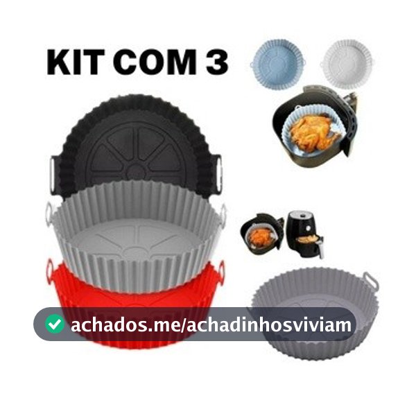 1/2/3 Forma De Silicone Para Air Fryer Forno Microondas Fritadeira Assadeira Reutilizável Antiaderente Flexível
