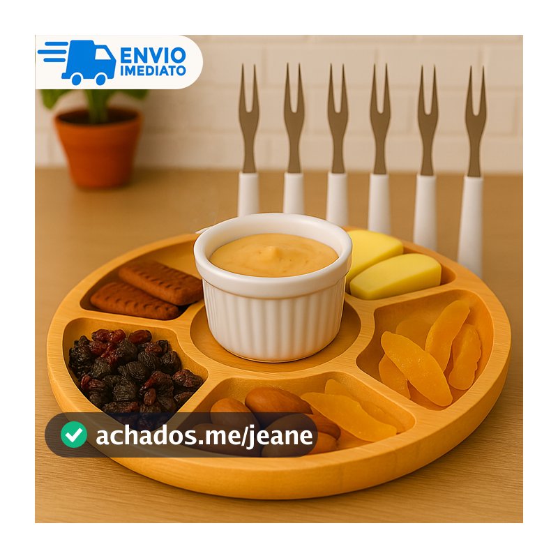 Kit Petisqueira para Petiscos Frios Queijo Churrasco com Molheira Ramekin e Garfinhos