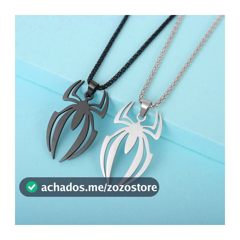 Colar DE Aço Inoxidável DO Homem Aranha Personalidade DA Moda Estilo Punk Colar DE Desenho Animado