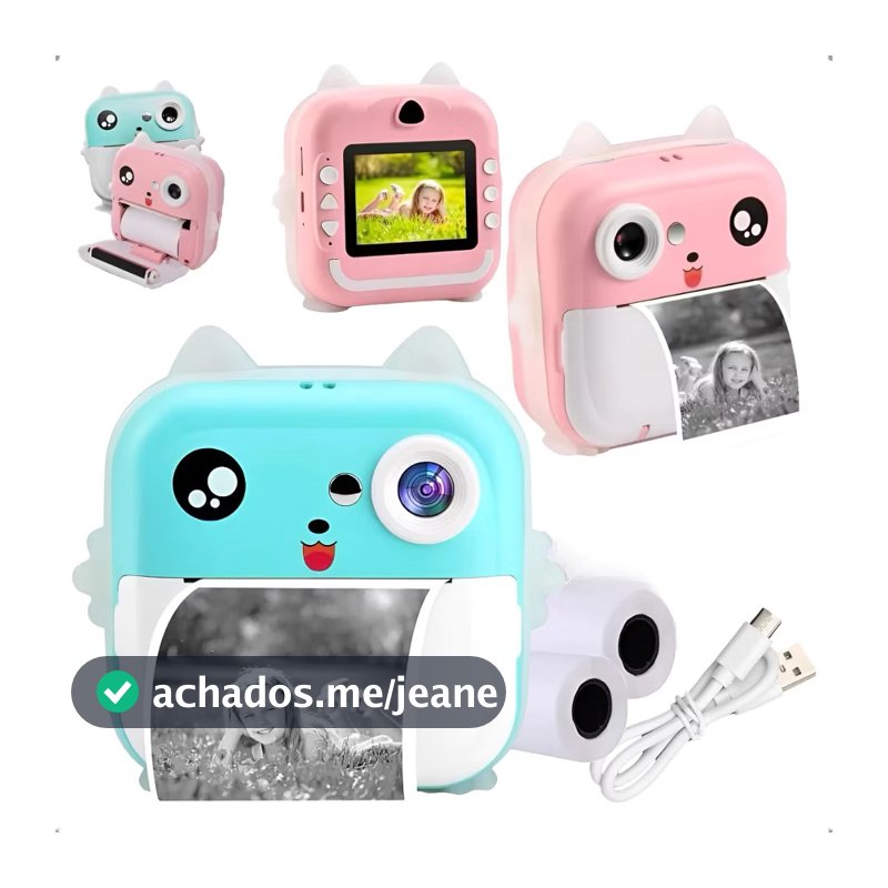 Câmera De Impressão Instantânea Para Crianças Vídeo Fotografia Digital Fotográfica Toy Mini Impressora Térmica