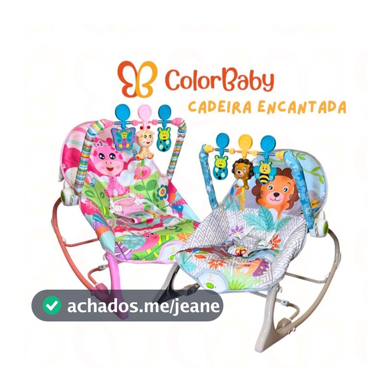 Cadeira de Descanso e Balanço Encantada para Bebê - Vibração e Músical - Portátil 18kg - ColorBaby