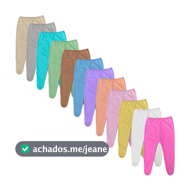 Kit com 10 Calças Mijão Bebê 100% Algodão Pé Fechado