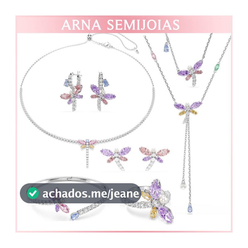 S03 Garden Collection Roxo Cristal Libélula Colar Pulseira Brinco Banhado A Ródio