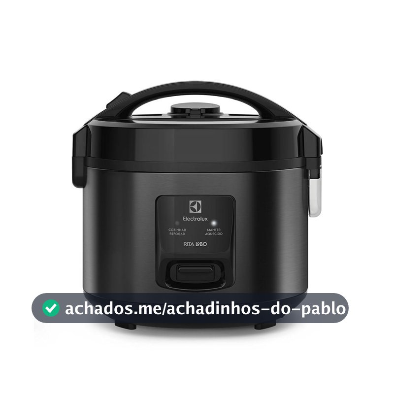 Panela de Arroz Elétrica Electrolux por Rita Lobo 2L Preta Efficient Visor Glass (ERC10)