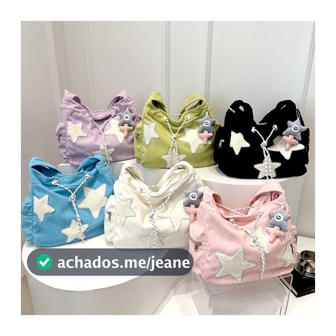 Bolsa de Mão Feminina de Grande Capacidade, Mesma Estrela Bolsa Tote de Veludo com Alça de Ombro e Transversal