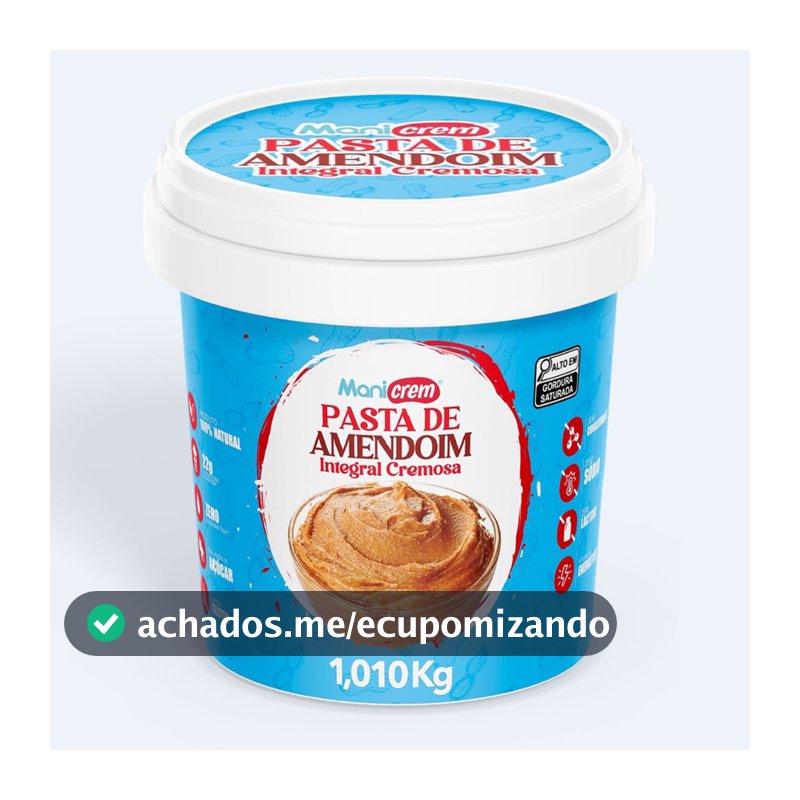 Manicrem Pasta De Amendoim Integral 100% Amendoim - 1kg