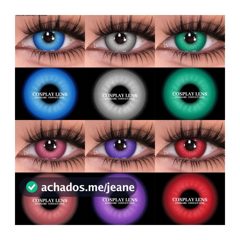 Lentes De Contato Coloridas cosplay Rosa Loucas De Halloween 1 Par