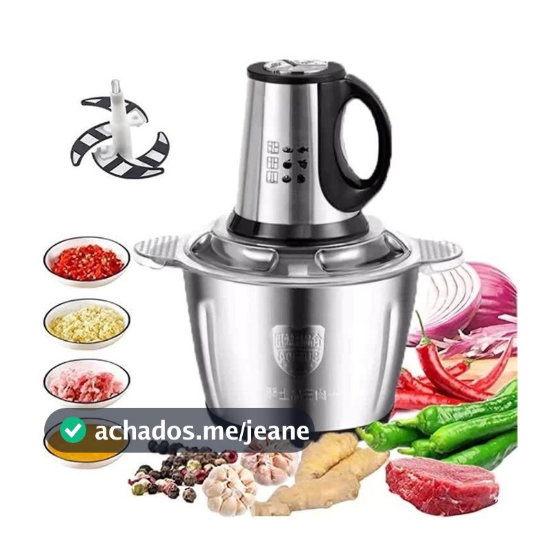 Moedor de Carne Elétrico Multifuncional 3 em 1 para Carne, Legumes e Alimentos – Potente e Fácil de Usar