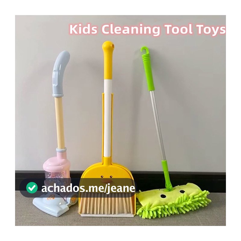 Crianças Brinquedos Fingir Jogar De Limpeza Aspirador De Pó Chão Vassoura Pá Extensível Mop Conjunto Play-house Para Men