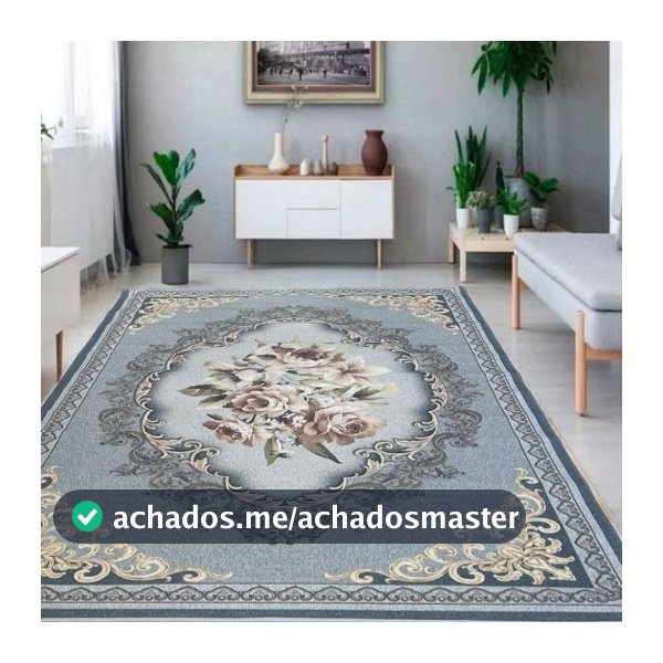 Tapete Sala Indiano Aveludado Estampado 2,00 X 1,40 Mts