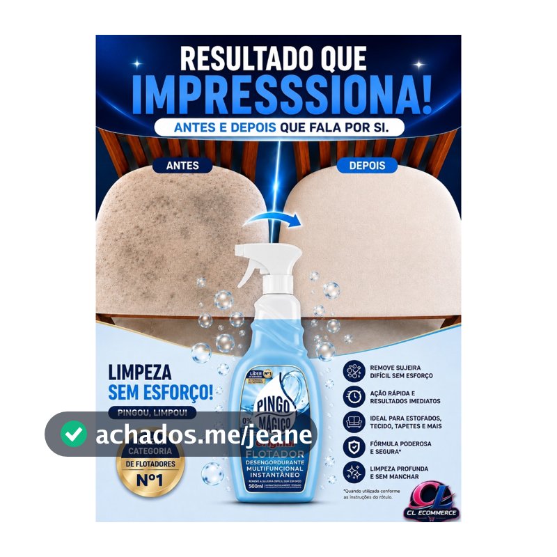 Pingo Mágico 500ml Original Desengordurante Multiuso Remove Gordura Limpeza Pesada Instantânea