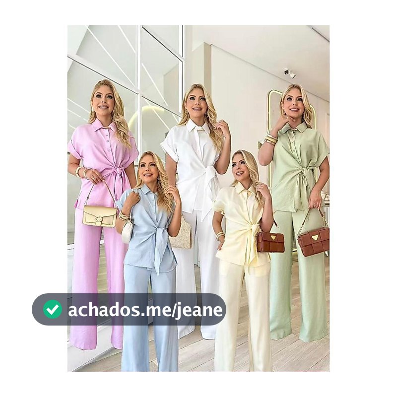 YAN FASHION Conjunto feminino elegante com amarração lateral e calça pantalona Cintura alta