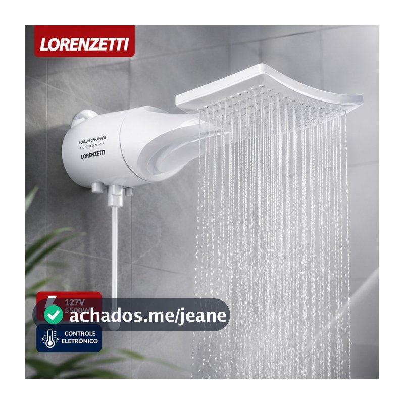 Chuveiro Loren Shower Eletrônico Lorenzetti 127V 5500W Controle Eletrônico de Temperatura