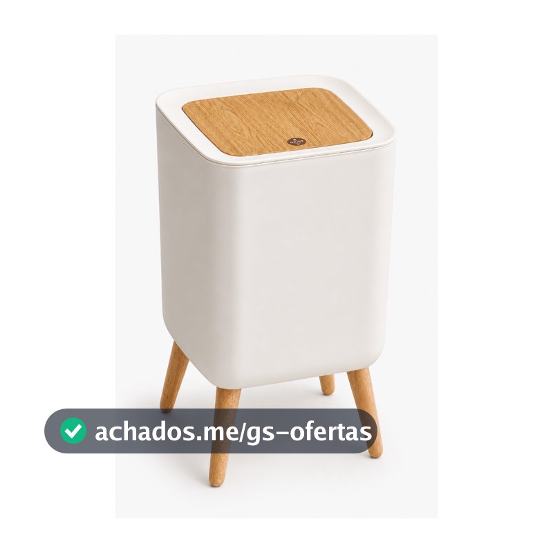 Lixeira Cesto de Lixo com Tampa Abre Fácil Retro Banheiro Cozinha Retro 9l Tampa Click Pés Grande