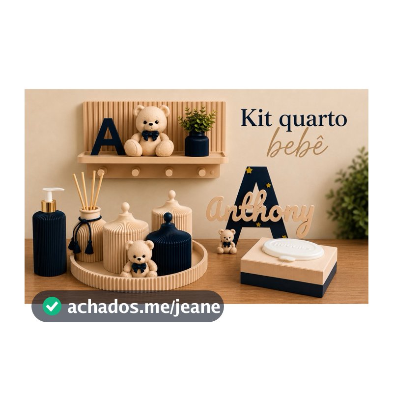 Kit Higiene Bebê totalmente Personalizado | Decoração e Organização quarto bebê em Impressão 3D
