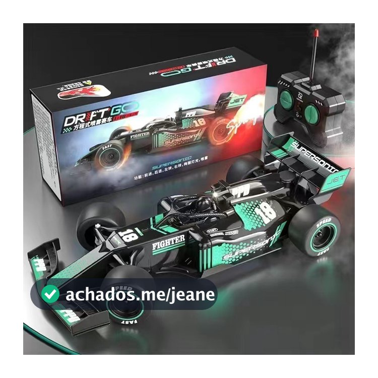 Carrinho de Controle Remoto F1 Recarregável De Drift Com Fumaça e Luz LED Carro de Alta Velocidade para Crianças