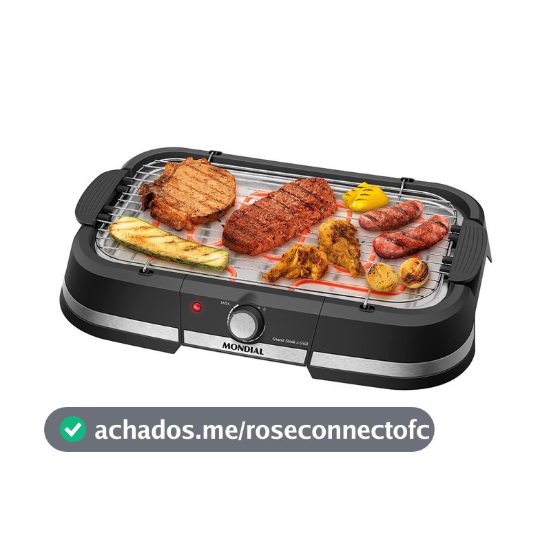 Churrasqueira Elétrica Grand Steak & Grill 1800W CH08BI Mondial Preta 127V