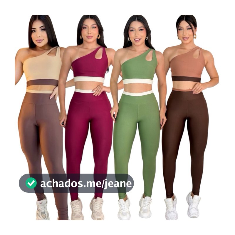 conjunto academia top e calça fitness bicolor suplex zero transparência