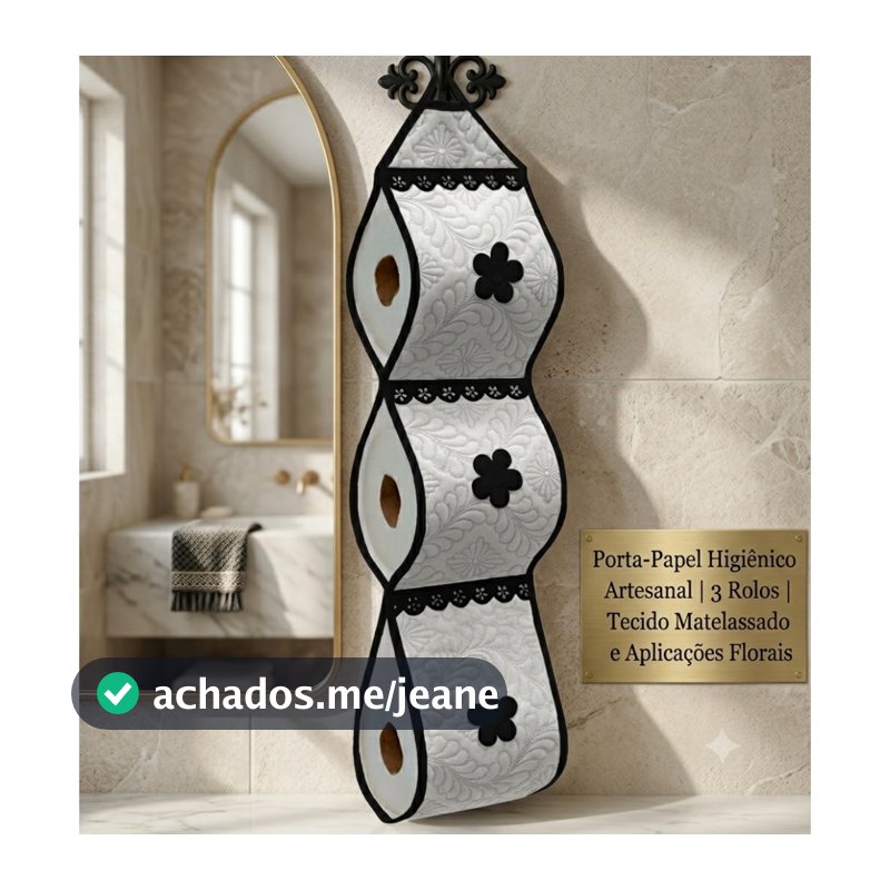 Porta Papel Higiênico Matelado C/ Aplicação e Aviamento Para 3 Rolos
