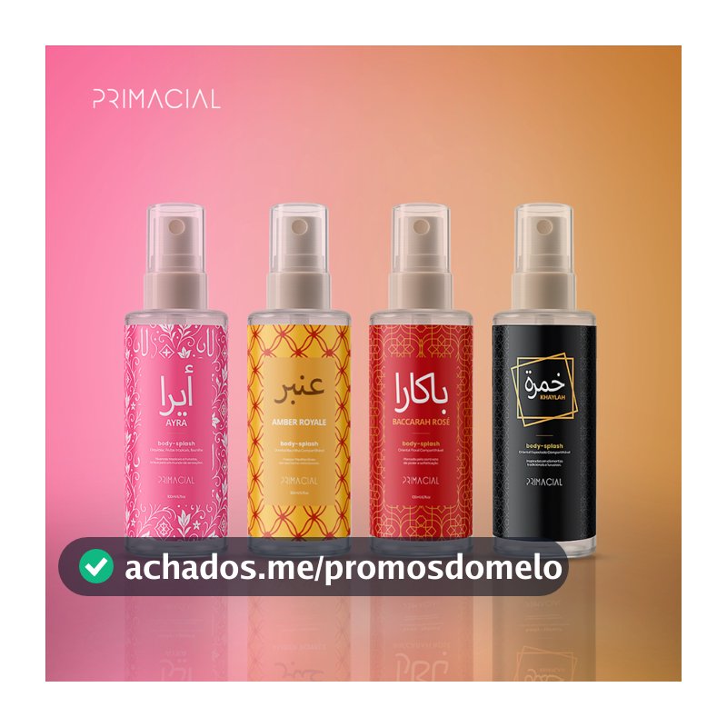 KIT BODY SPLASH ARABE AYRA + BACCARAH ROSE + AMBER ROYALE + KHAYLAH 100ML - PRIMACIAL PERFUME ARABE
