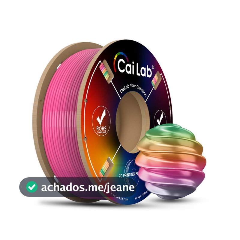 Filamento PLA Silk Matte Rainbow para Impressão 3D 1.75mm Impressão de Alta Velocidade Sem Entupimentos 250g