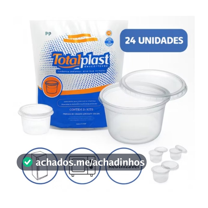 Kit Pote E Tampa Redondo 250ml e 500ml Livre de BPA Totalplast