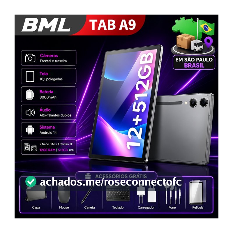 Tablet 12GB RAM +512GB HD 10,1 Polegadas Tela Grande PC pad Android Dual SIM Card Câmera 30MP e 13MP WIFI 5G 8000mAh